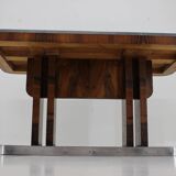 1930s Art Deco Dining Table in Walnut, Czechoslovakia