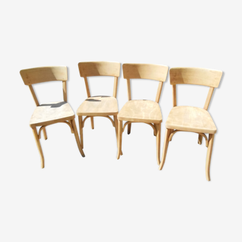 4 chaises Baumann en hêtre