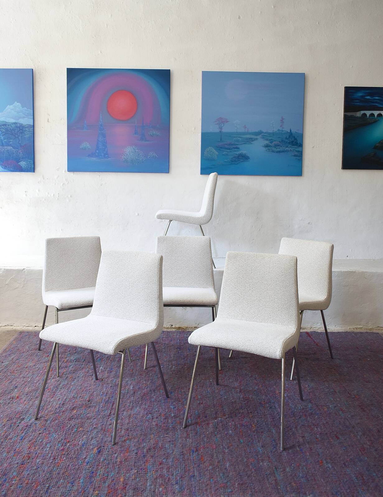 Set of 6 Ligne Roset TV Dining Chairs by Pierre Paulin