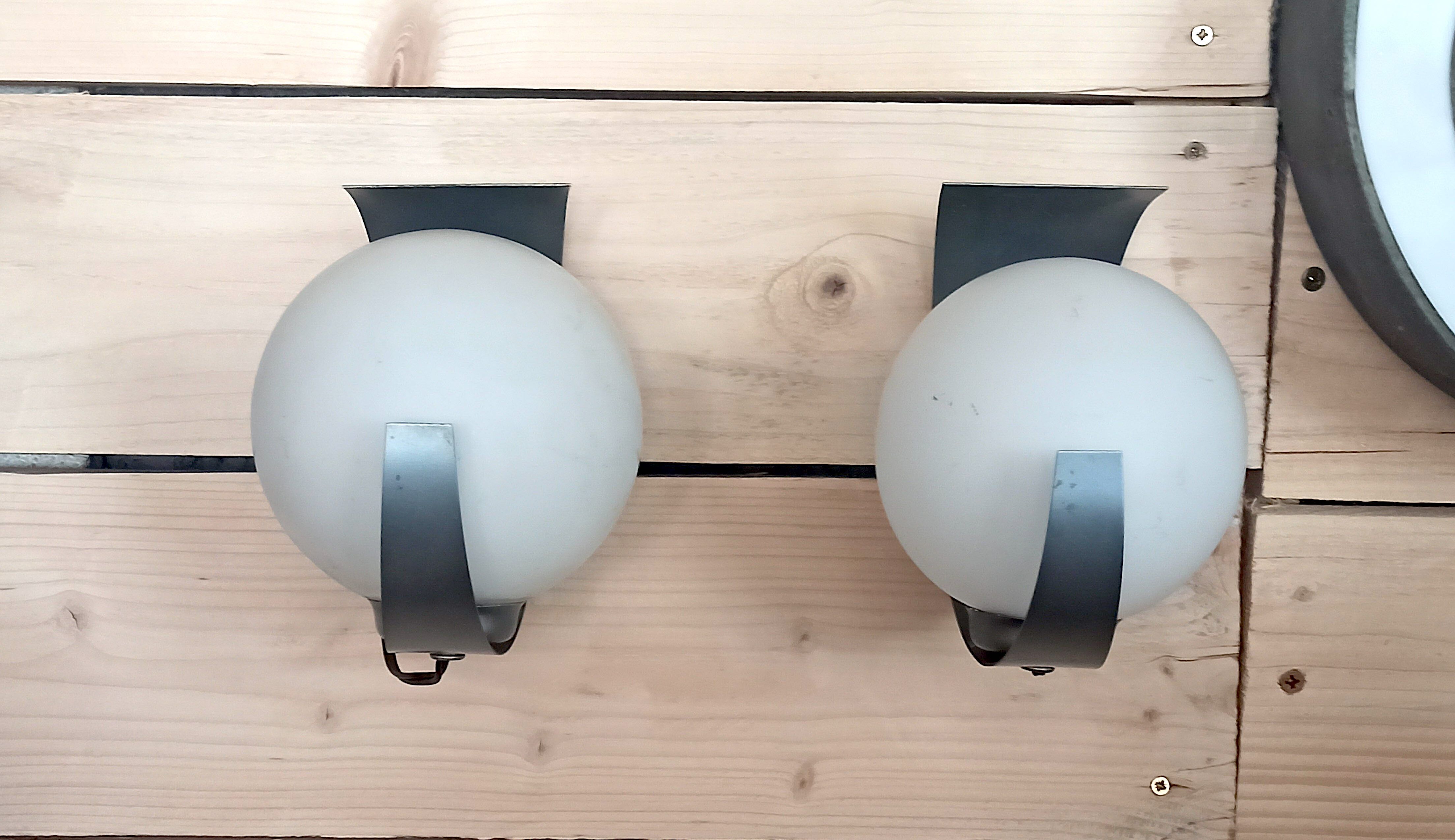 Pair of 70s space age wall lights