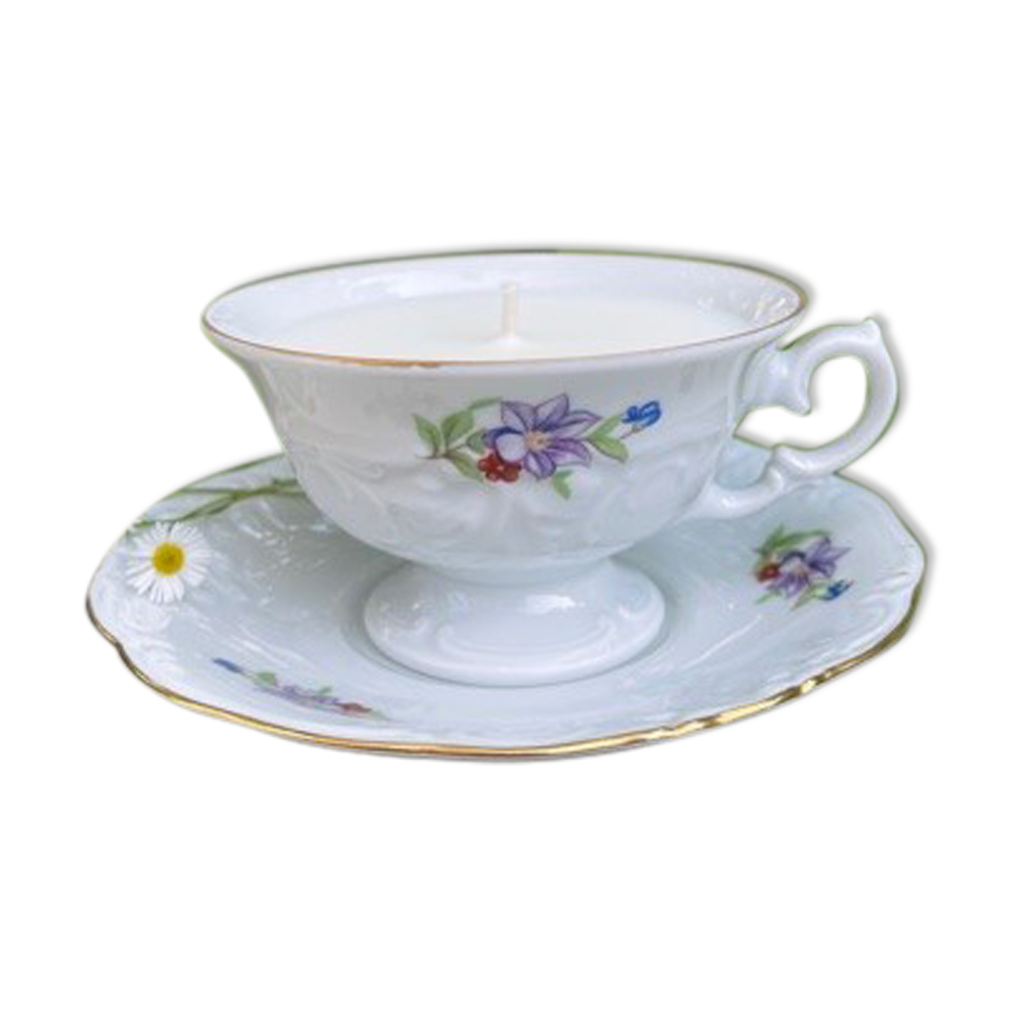 Candle Cup Violet Fleurette, Scent Wood of Provence