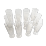 12 flutes a champagne modele suede chez Lumirac en verre fumé
