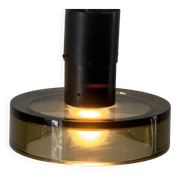 Flush mount in glass and yellow-brown metal by Seguso, 1950s, Italy.