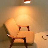 Old and rare Stilnovo wall light, red and black lacquered metal and brass With period label