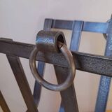 Brutalist Steel Magazine Rack by J. Adnet, 1950.