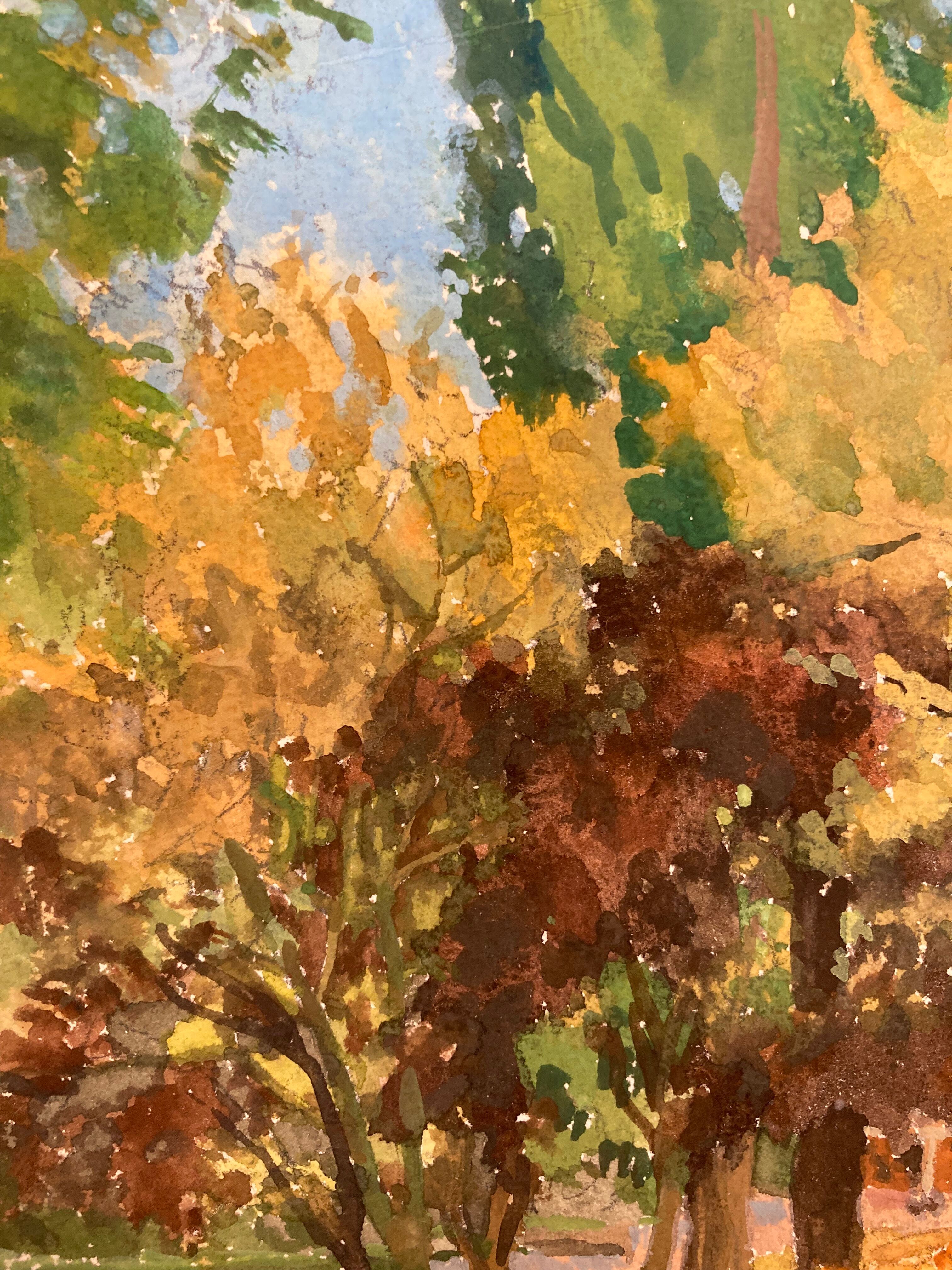 Vintage landscape watercolor