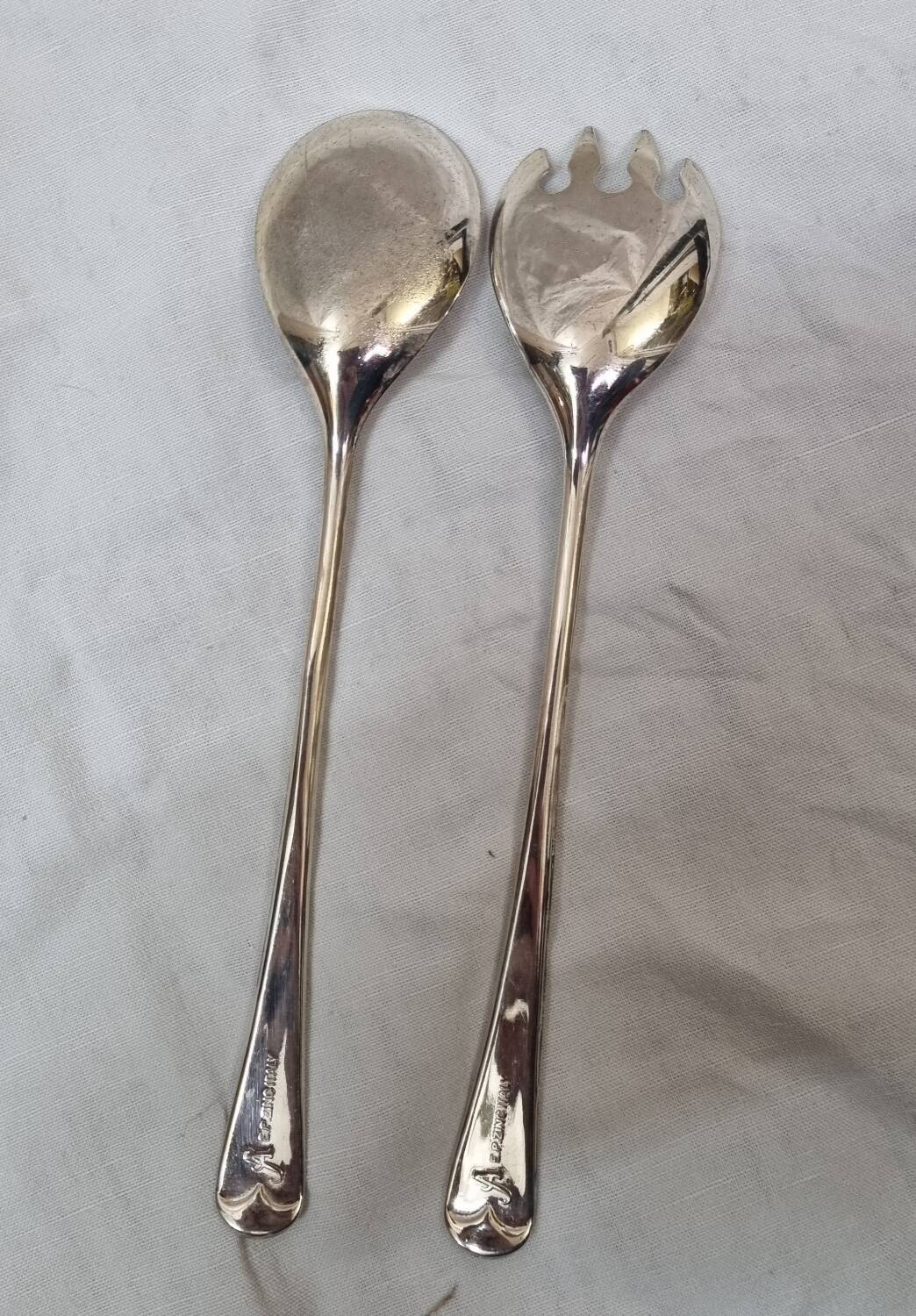 Silver salad servers