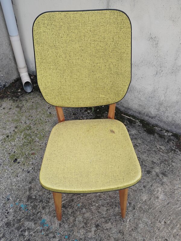 Paire de chaises vertes pomme vintage 50's