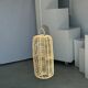 Large lantern-shaped rattan pendant lamp H50 D24