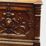 Renaissance style two-body display case in solid walnut Napoleon III