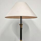 Hollywood Regency table lamp in brass and wild silk, 1970s