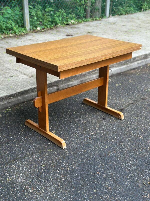 Table bistrot scandinave extensible en bois 1970
