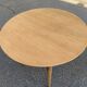 Table à manger scandinave ronde extensible décapée en teck brut 1950