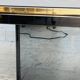 Table basse bicolore en laiton et miroir noir par Fedam