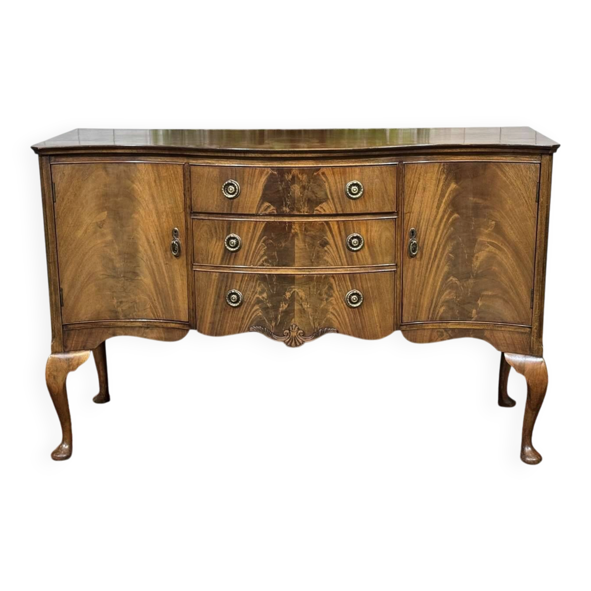 English Chippendale mahogany enfilade from the 1930s.