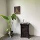 Commode XIXème pin noirci sculpté