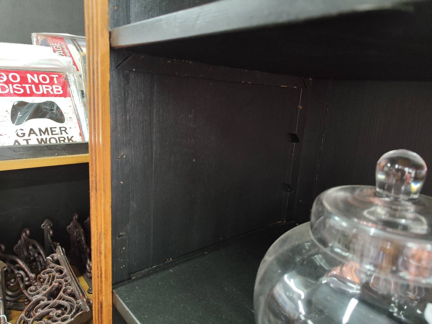 Large waxed pine bookcase with two doors
