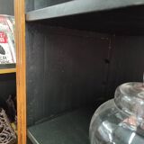 Large waxed pine bookcase with two doors