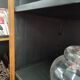 Large waxed pine bookcase with two doors
