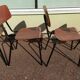 Set of 6 Dutch and metal school chairs - adult