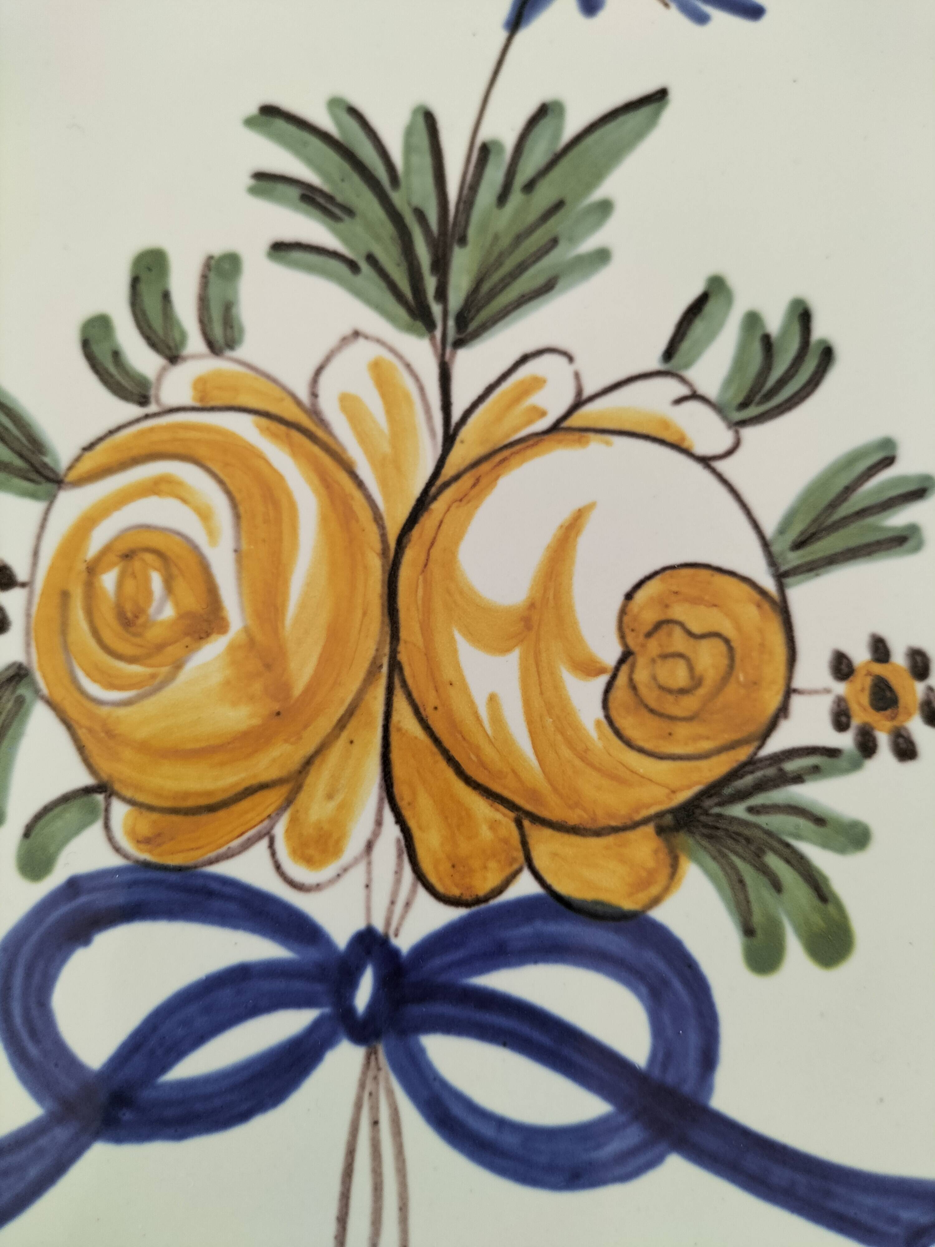 Pair of antique hand-painted plates