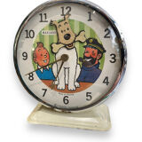 Tintin alarm clock bayard animated mechanical metal 1960s