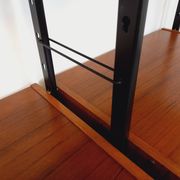 Vintage Italian double modular shelf bookcase in teak and metal