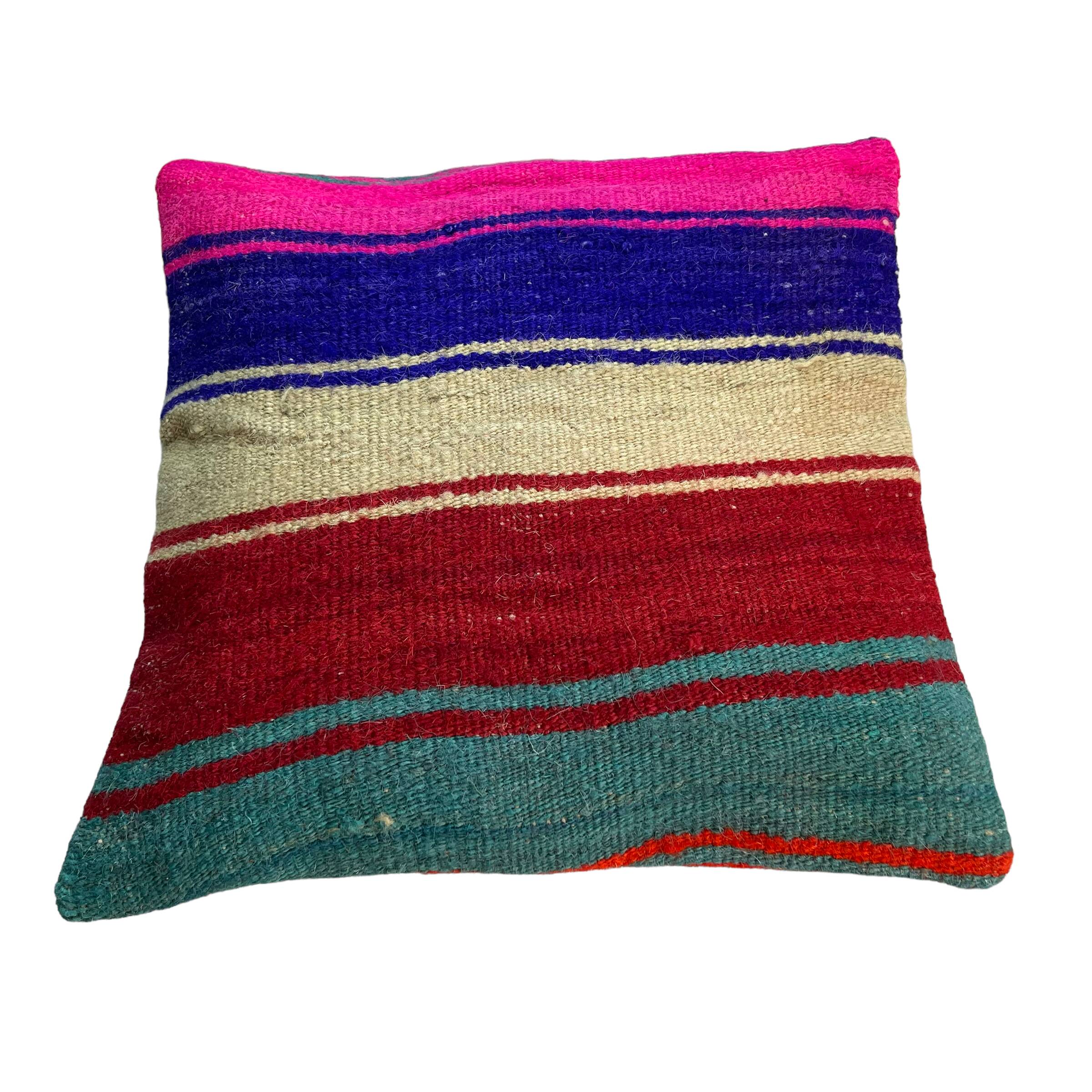 Vintage turkish kilim cushion cover , 40 x 40 cm