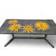 Vintage ceramic coffee table with chrome frame