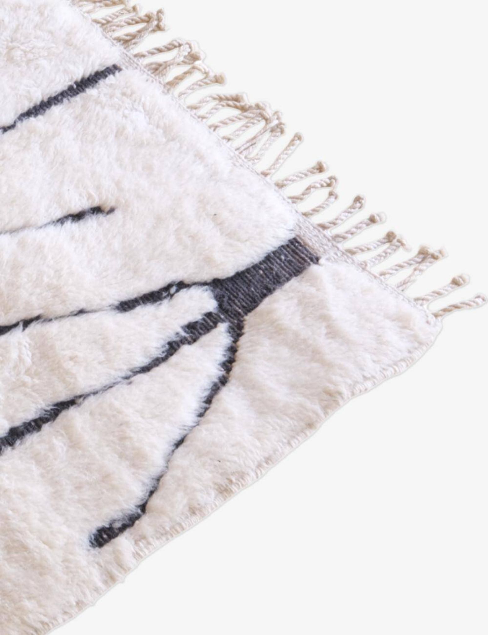 Beni M'Rirt White and Black Rug - 211 x 153 cm