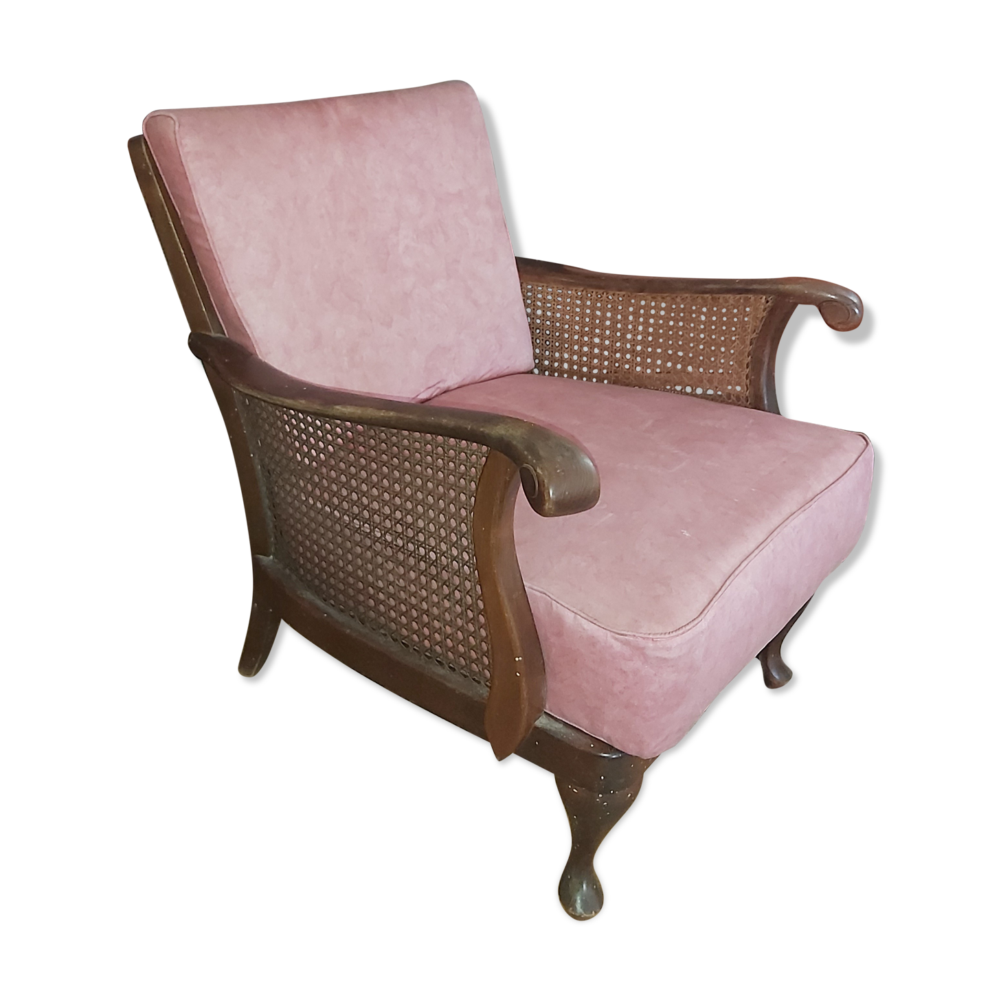 Chippendale wooden and canning armchair