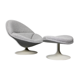 Fauteuil F553 avec pouf assorti par Pierre Paulin pour Artifort années 1960