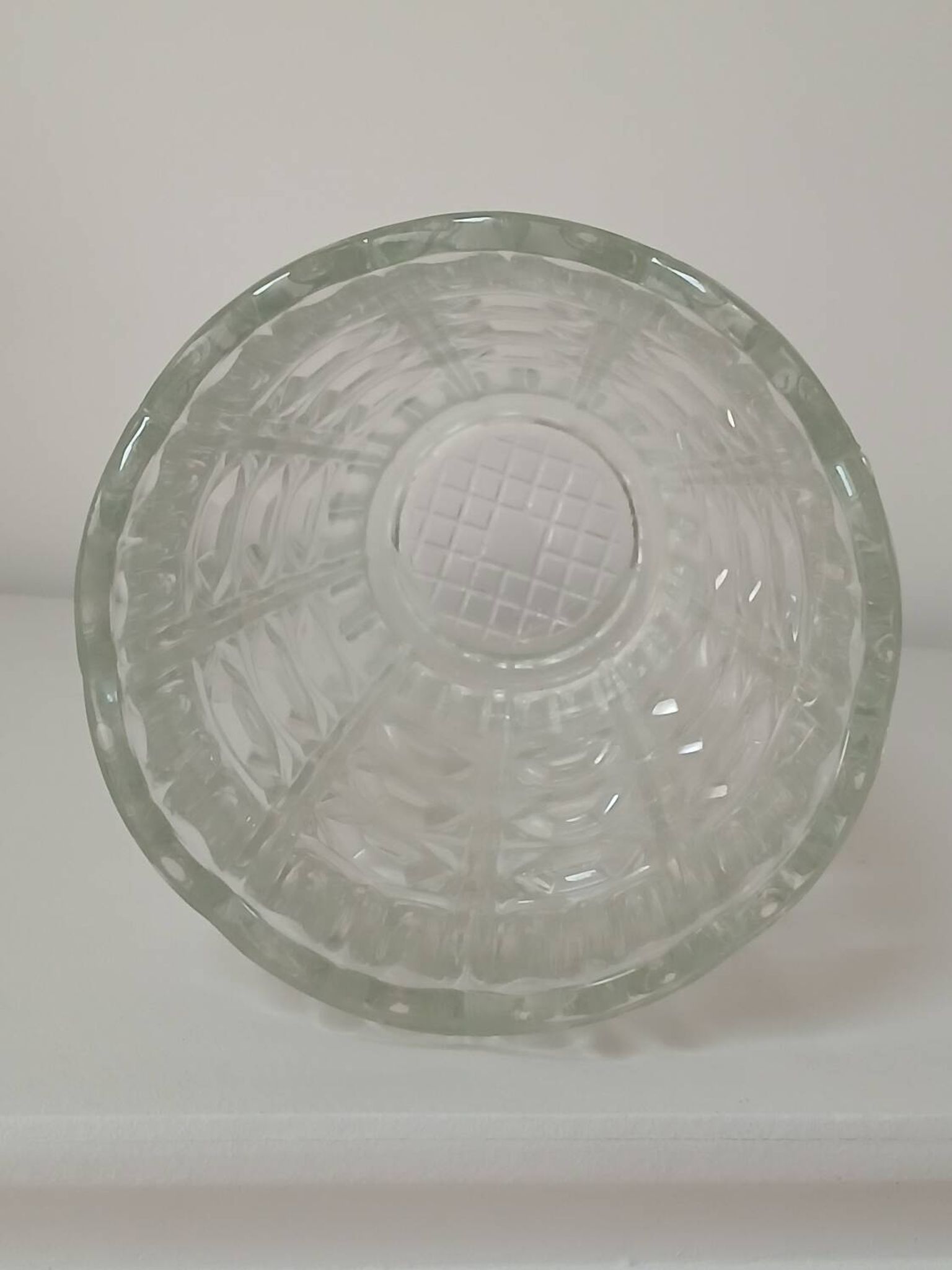 Vase en verre, motif "octogones"