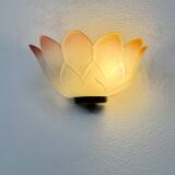 Vintage "flower" wall sconces, glass, France, 1970.