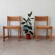 Lot de 2 chaises vintage en Orme massif et jonc dans le goût Regain/Asserbo