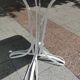 Antique garden furniture in solid wrought iron.