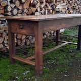 Oak farm table with two large drawers