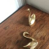 Couple of brass swans