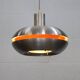 Old Danish space age design lamp in alu and orange inside.