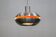 Old Danish space age design lamp in alu and orange inside.