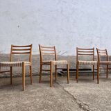 Set of 4 Scandinavian style chairs in vintage beech