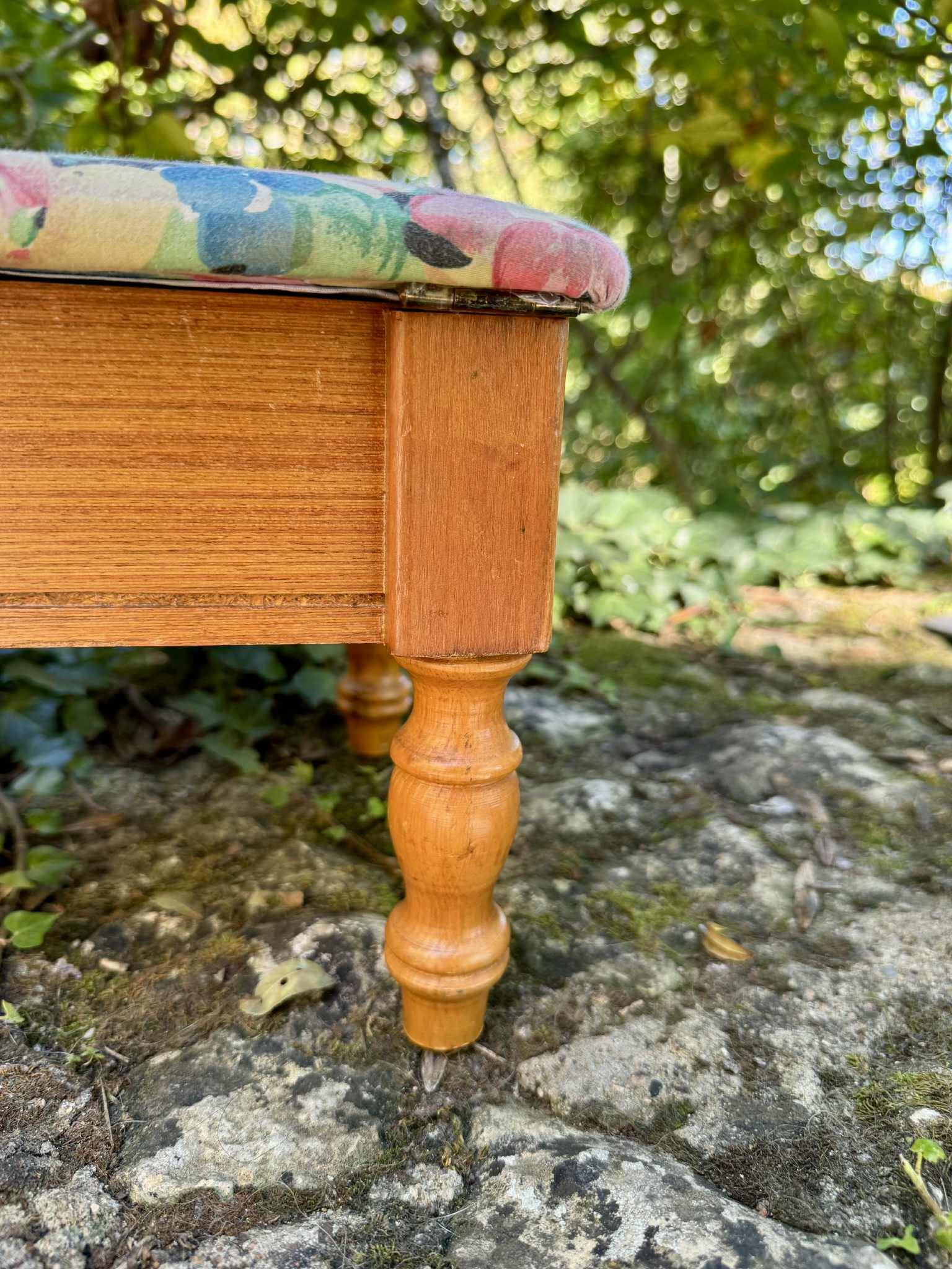 Vintage storage box footrest