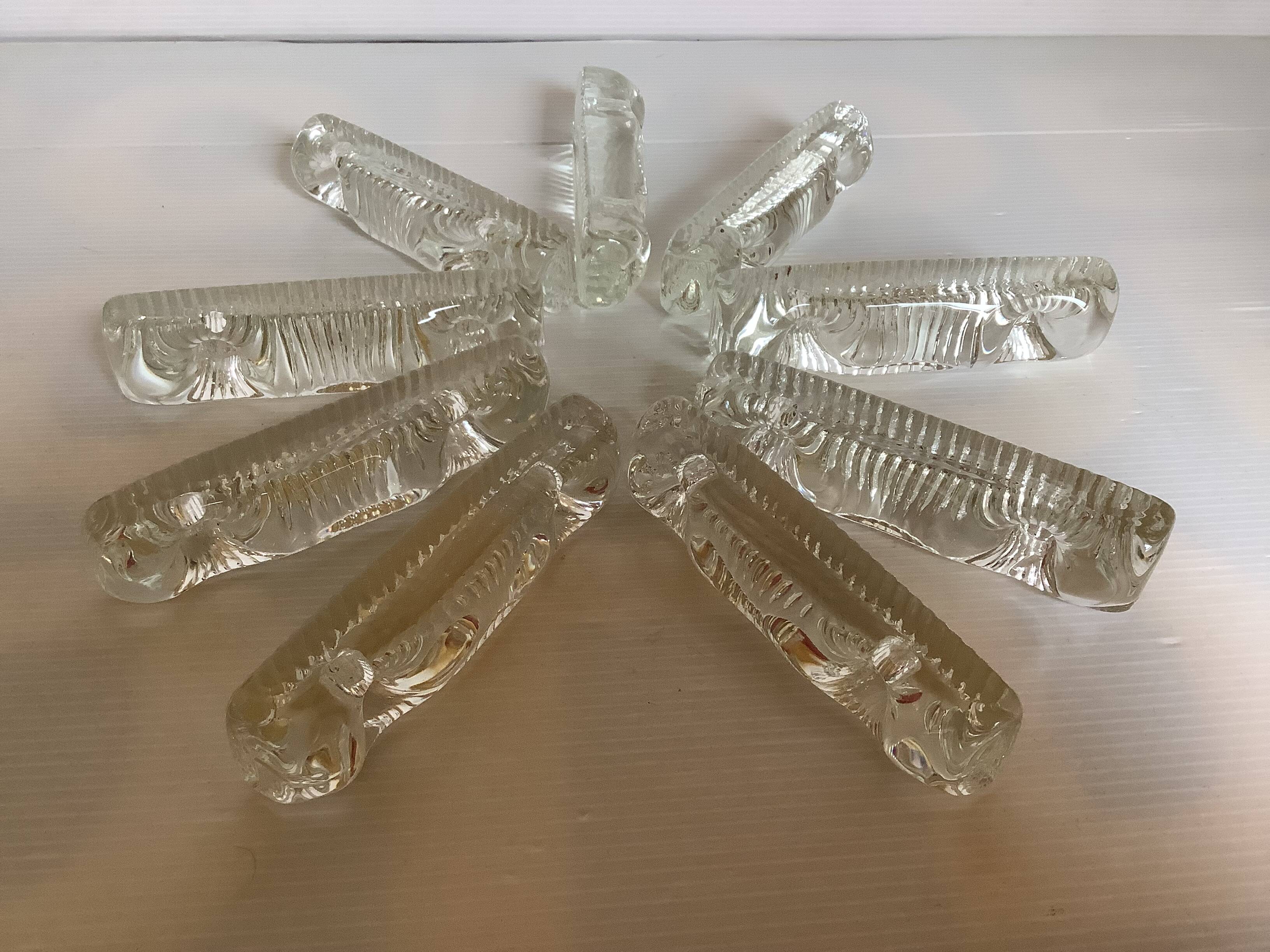 Nine Scandinavian double glass candle holders
