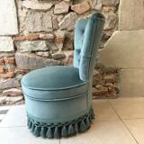 Glacier blue velvet toad heater chair