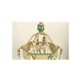 Chandelier 1950s painted metal and grapevines