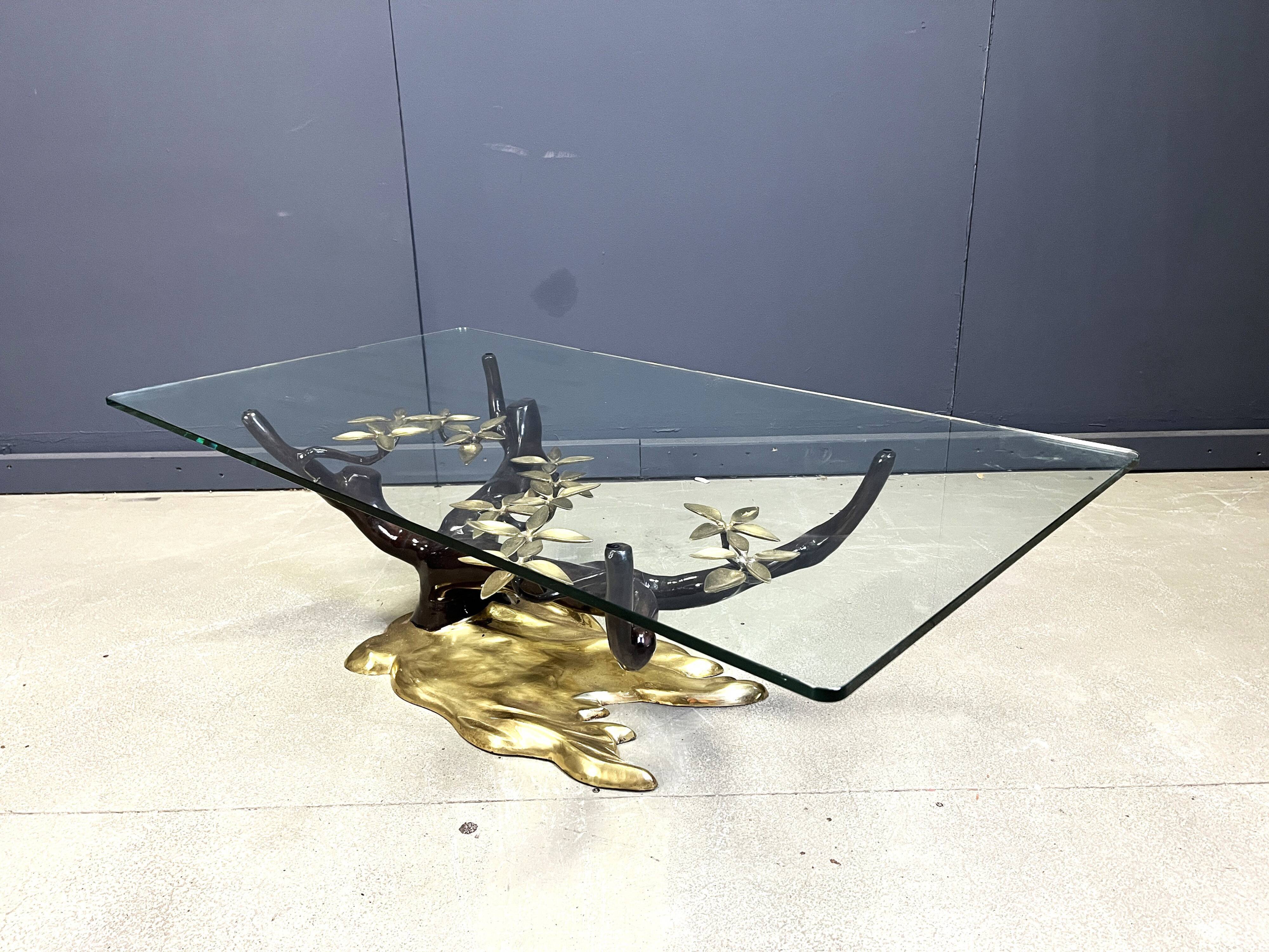 Brass bonsai coffee table by Willy Daro, 1970s