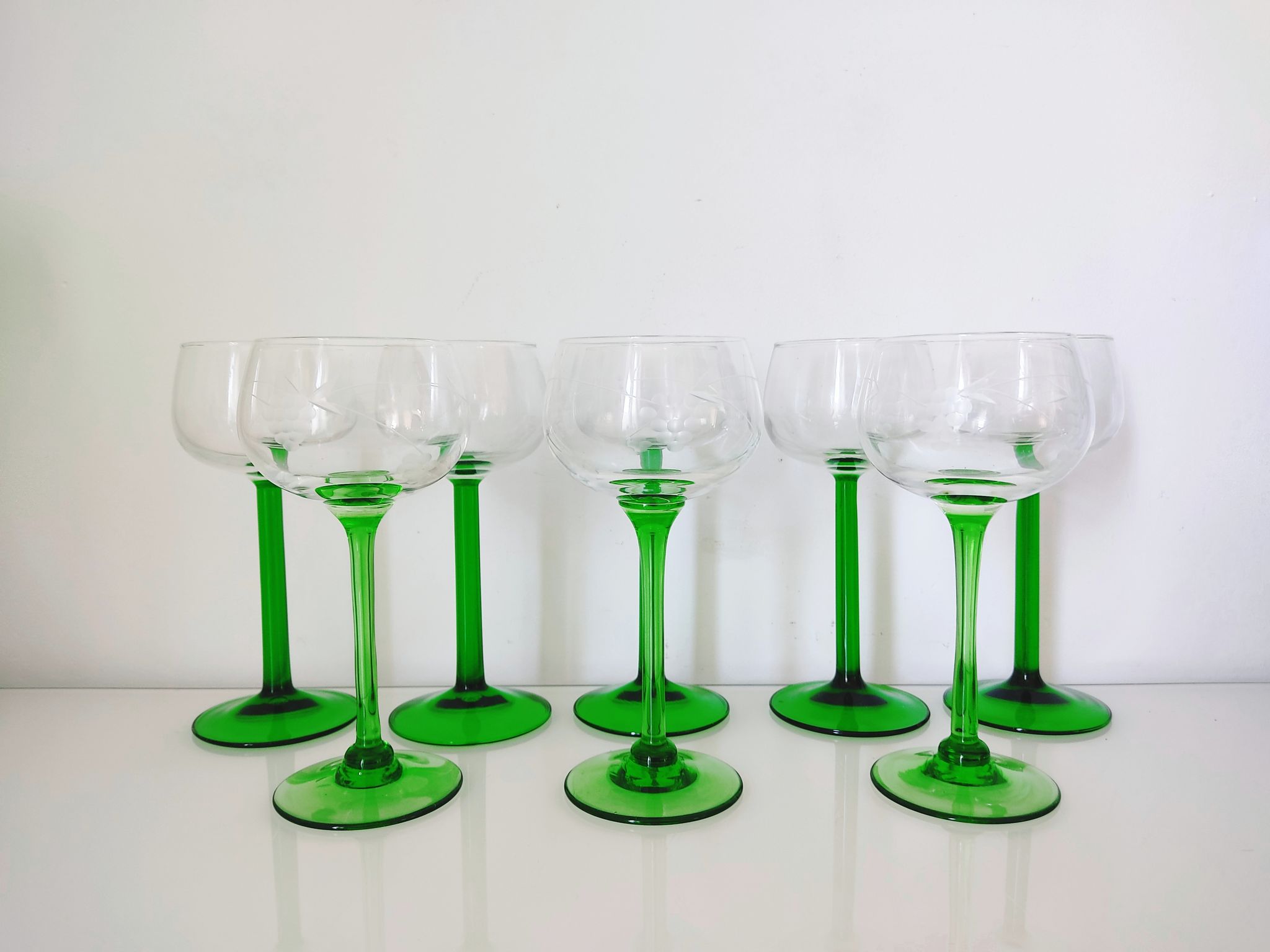 Set de 8 verres à vin cristal La Rochère et verre