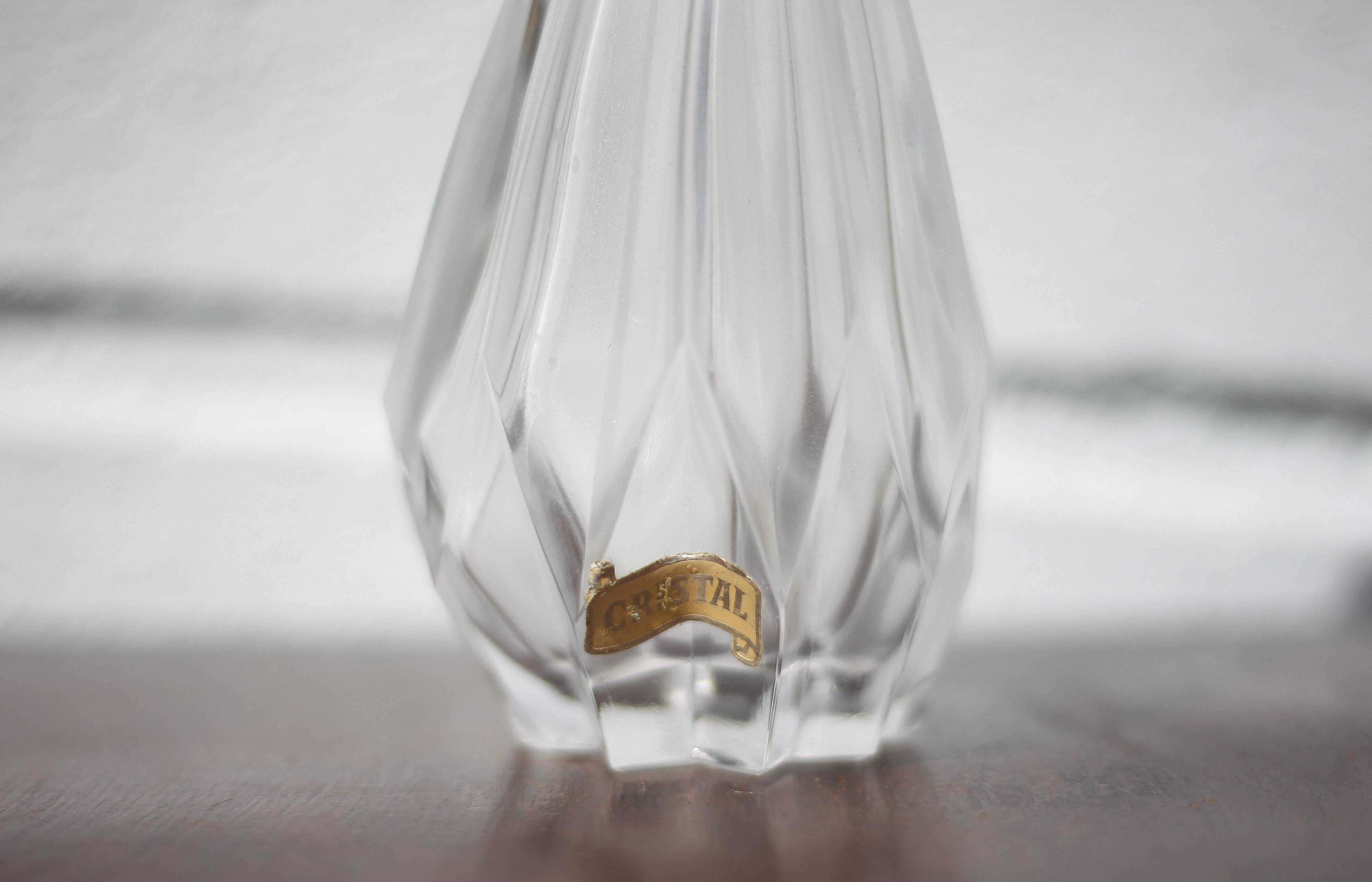 Vintage lamp, crystal lamp, table lamp, bedside lamp, asymmetrical lamp, 50's