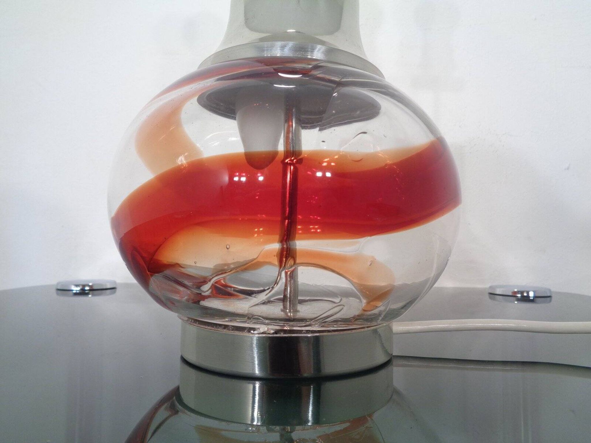 Italian Glass Floor Lamp, 1970s