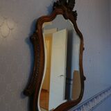Rock mirror louis XV walnut to hang on the wall 110x85cm